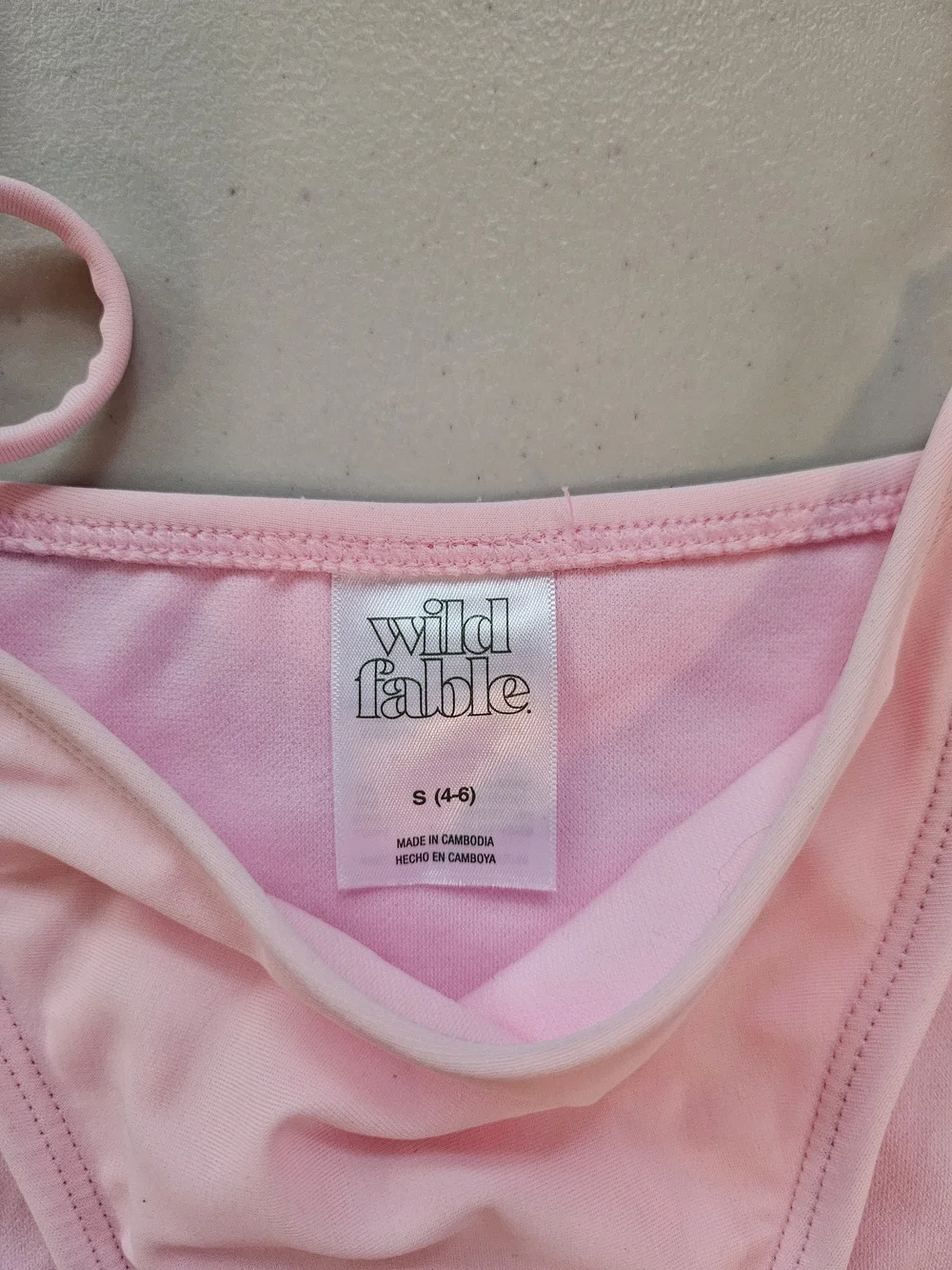 Wild Fable Light Pink Rhinestone Tie On Bikini Top and Bottom Size Small